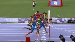 Noah Lyles 100m Final Olympic Highlights Noah Lyles 979 Gold Medal Kishane Thompson Olympic 2024 [upl. by Aimit]