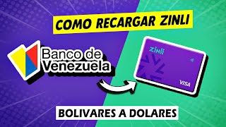 ✅ De BOLIVARES A DOLARES  Como recargar ZINLI desde VENEZUELA [upl. by Rovert439]