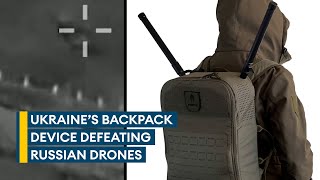 Ukrainian backpack signaljamming system taking down Russian drones [upl. by Rap984]