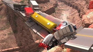 Collapsing Bridge Pileup Crashes 15  BeamNGdrive [upl. by Paschasia881]