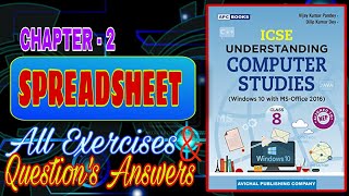 Computer Class 8  Chapter 2 Spreadsheet Function and chart  All exercises with QampA  202425 [upl. by Entsirhc]