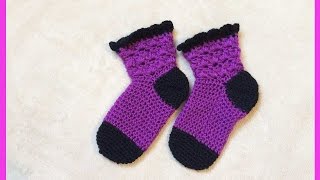 How to crochet socks كروشيه جوارب [upl. by Llenaj]