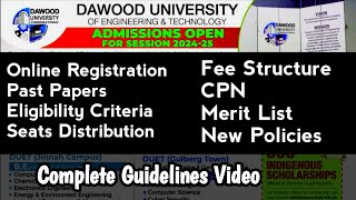 Dawood University Karachi Admission 2024  Complete Guidelines Video [upl. by Semadar]