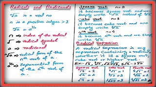 RadicalRadicandIndexRadical Expression [upl. by Orelee]