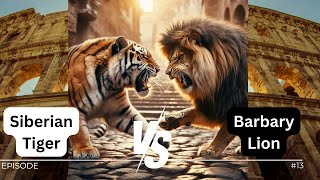 Big Fight Siberian Tiger vs Barbary Lion [upl. by Eulalie]