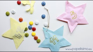 Cómo hacer calendario Adviento de estrellas de papel 2014 [upl. by Adora902]