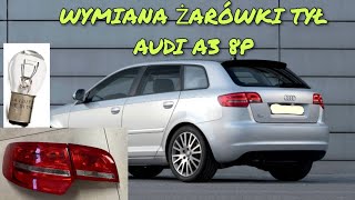 Jak wymienić żarówkę tył Audi A3 8P sportback wymiana żarówki tylnej stopu stop lampe lampy [upl. by Leryt789]