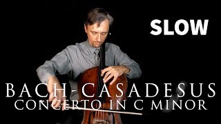 JCBachCasadesus Concerto for cello in C minor MovIII in SLOW TEMPO [upl. by Eornom]