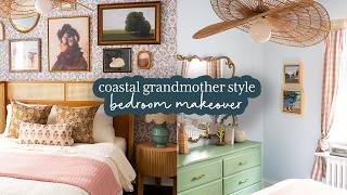 Cozy Coastal Bedroom Makeover  Vintage Thrifted Eclectic Style [upl. by Svirad565]