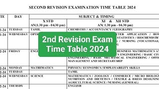 10th 11th 12th 2nd Revision Exam Time Table 2024 [upl. by Delinda]