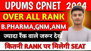 CPNET OVER ALL RANK ✅ कितनी रैंक पर मिलेगी SEAT CPNET CUT OFF CATAGORY WISE  Medicalstudentruhs [upl. by Eirrek]