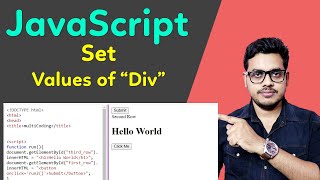 How to set value of Div in javascript  Set element of a div using javascript  Javascript Tutorial [upl. by Briggs]