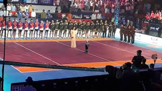 Sakshi Malik singing national anthem in pro kabbadi league [upl. by Mairhpe941]