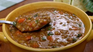 طبخ وصفة شوربة عدس سهلة ولذيذة وصحية A Lentil soup recipe thats Easy Delicious and Healthy [upl. by Einnim196]