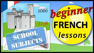 School subjects in French  Beginner French Lessons for Children [upl. by Edny661]