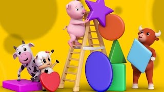 The Shapes song  Nursery Rhymes Farmees  Learn Shapes  Kids songs by Farmees [upl. by Htiek]