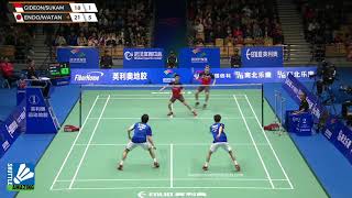 Kevin Sanjaya Marcus Fernaldi vs Hiroyuki Endo Yuta Watanabe  Final Badminton Asia Championships [upl. by Celestina]