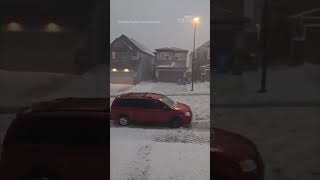 Severe storm blankets parts of Calgary in hail [upl. by Gussy829]