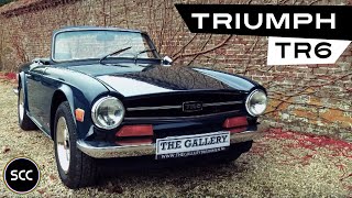 TRIUMPH TR6 Convertible 1976  Modest test drive  Engine sound  SCC TV [upl. by Edgerton]