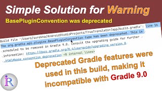 Fix for quotDeprecated Gradle features were used in this build making it incompatible with Gradle 90quot [upl. by Damek]