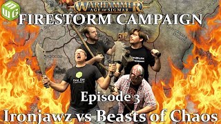 Ironjawz vs Beasts of Chaos Age of Sigmar Firestorm Campaign Game 3 [upl. by Eugenio]