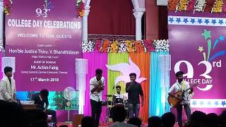 Sam vishal  Ennodu nee erunthal II Live cover II 93rd college day  Loyola college Chennai [upl. by Shipley]