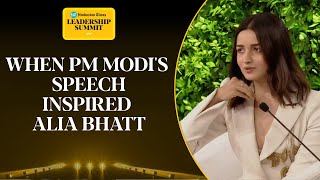 I Was In Awe When PM Alia Bhatt Talks About Modis Speech That Inspires Her  HTLS 2023 [upl. by Rosdniw]