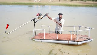 Making PVC Boat with Brush Cutter Engine 💯 ஸ்பீடு சும்மா அல்லும் Sathish [upl. by Yelhs]