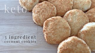 3 Ingredient Keto Coconut Cookies [upl. by Namreg]