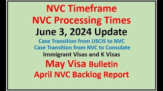 NVC Processing Times As of June 3 2024  May Visa Bulletin  April NVC Backlog Report [upl. by Carine]