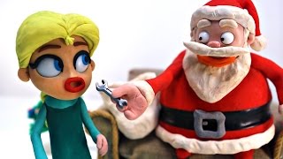 Santa Claus le Hace una BROMA a Elsa  Saco Magico de Santa Animacion Play Doh [upl. by Ocinemod]