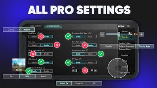 All Basic and Advanced Pro Settings for BGMI and PUBG Mobile [upl. by Aridaj452]