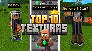 ✅ TOP 10 MELHORES TEXTURAS ÚTEIS para o seu MINECRAFT PEBEDROCK 121 [upl. by Colbert]