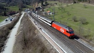 SBB Baustelle  Neubau Bözbergtunnel  Gotthard Achse  SBB Re 460 Lok 2000 [upl. by Kiona]