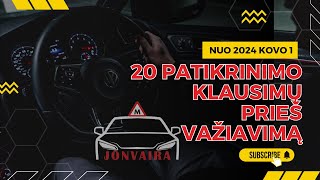 Regitros egzamino klausimai 20 patikrinimo klausimų prieš važiavimą B kategorija [upl. by Felder164]