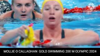 Mollie o Callaghan gold in Olympic Mollie 200 meter swimming Olympic gold [upl. by Irolam]