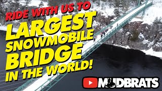 Snowmobiling over FRENCH RIVER BRIDGE  Sudbury OFSC [upl. by Ebonee]