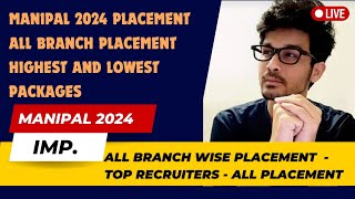 MANIPAL PLACEMENT 2024  MANIPAL ALL BRANCH PLACEMENT RECORDS  HIGHEST AND LOWEST PACKAGES [upl. by Scotney]