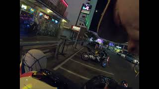 BMW AKRAPOVIC HOGS amp HEIFERS SALOON LAS VEGAS BLVD REAL LIVE UNCUT [upl. by Gorrono444]