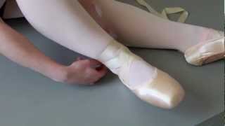 How To Tie Pointe Shoe Ribbons [upl. by Anitsuj]