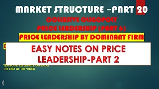 PRICE LEADERSHIP BY DOMINANT FIRM  NOTES  Malayalam Explanation [upl. by Adabel830]