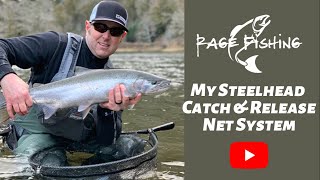 MY NET SYSTEM FOR STEELHEAD CATCH AND RELEASE  Frabill Salmon Steelhead Wading Net Review and Demo [upl. by Noirb]