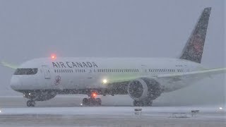 Plane Spotting in HEAVY Snow Storm at Vancouver YVR [upl. by Enilorac]