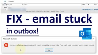 Fix cant delete outbox email in Outlook [upl. by Fakieh]