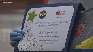 Bibb County school lunch superheroes recognized for their service [upl. by Elwaine]