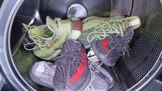 THROWIN MY YEEZY 350 V2 BOOST IN THE WASHING MACHINE HOW WILL IT TURN OUT [upl. by Anwahsat]