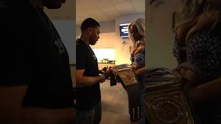 Jade Cargill gifts Nelly a custom WWE Championship 🔥 [upl. by Adnolohs]