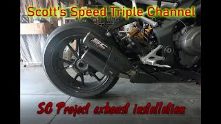 Installing the SC Project CRT muffler on the Triumph Speed Triple 1200RS [upl. by Tewell]