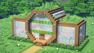 ⚒️ Minecraft  How To Build a Large Greenhouse House [upl. by Ynohta]