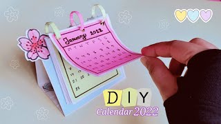 How to make a 2022 desk calendar  diy calendar paper Mini calendar paper crafts for school  DIY [upl. by Ahsemit]